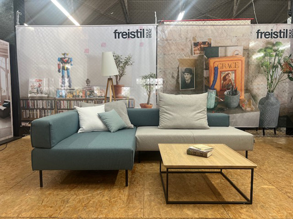 freistil - Sofa - freistil 135 - Stoff blau/weiß - sofort verfügbar