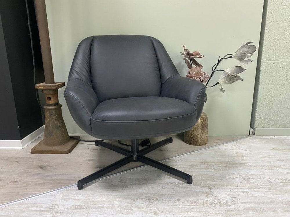 freistil - Sessel - freistil 138 - Leder schwarzgrau - sofort verfügbar