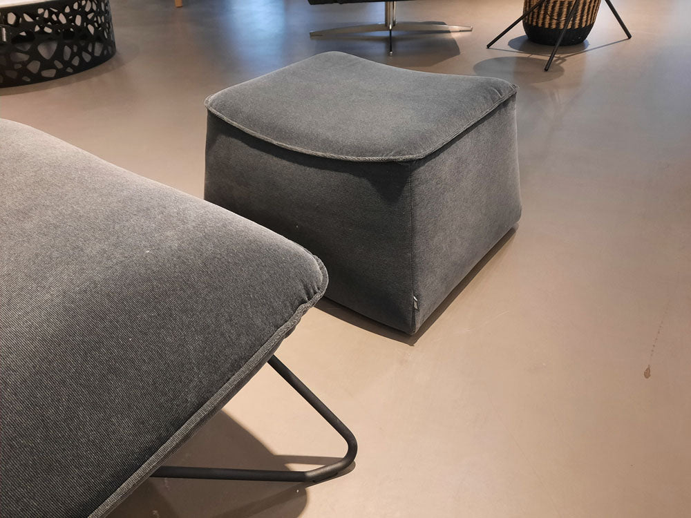 Rolf Benz - Sessel - RB 394 mit Hocker - Stoff anthrazit - konfigurierbar