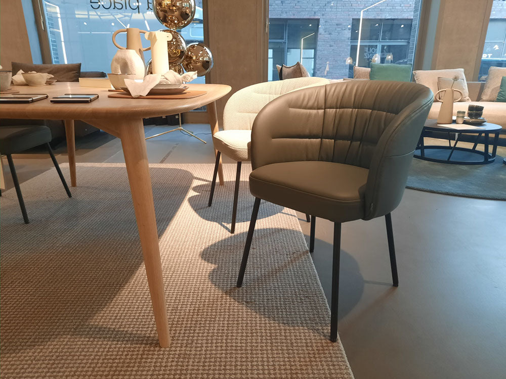 Rolf Benz - Stuhl - RB  690 NOA - Leder grün - konfigurierbar