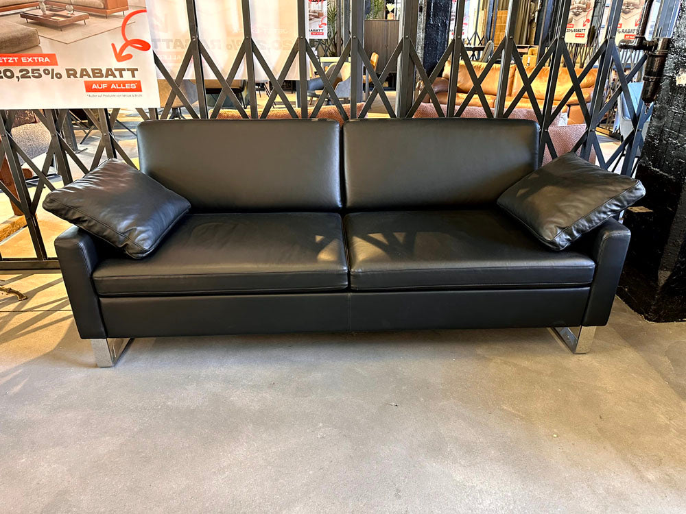 Brühl - Sofa - Alba - Leder schwarz - sofort verfügbar