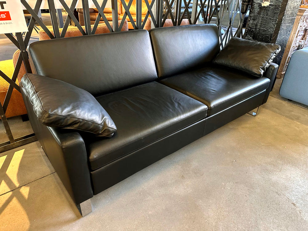 Brühl - Sofa - Alba - Leder schwarz - sofort verfügbar