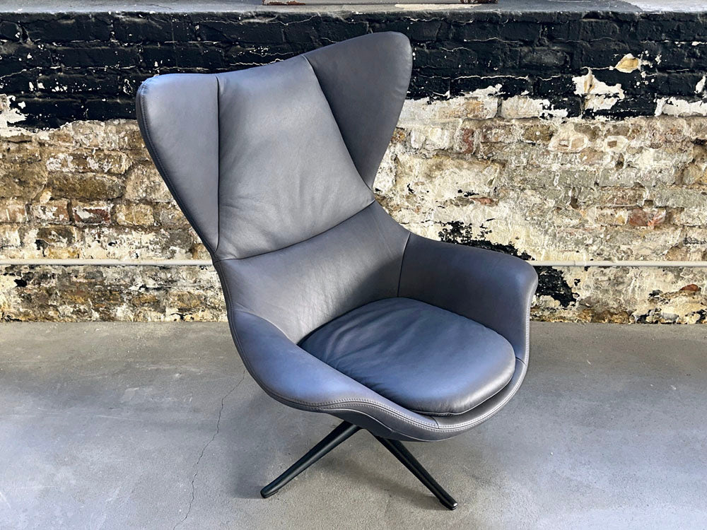 Flexlux - Sessel + Hocker - Stilo - Leder Anthrazit - konfigurierbar