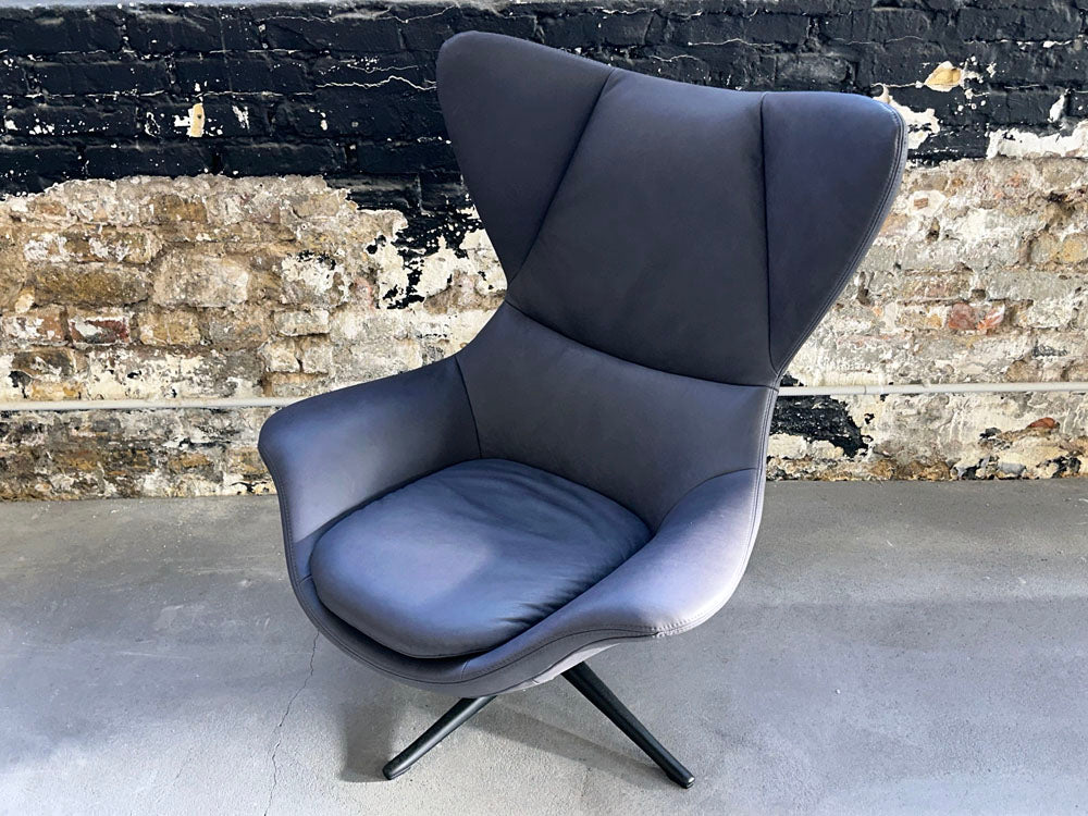 Flexlux - Sessel + Hocker - Stilo - Leder Anthrazit - konfigurierbar