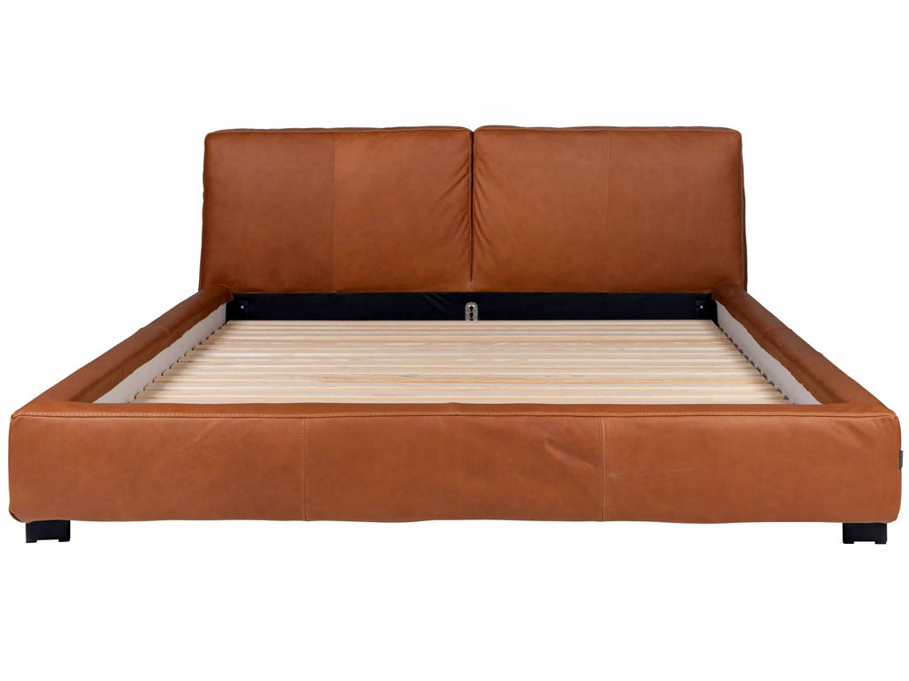 Furninova - Bett - Vesta - Leder braun - konfigurierbar