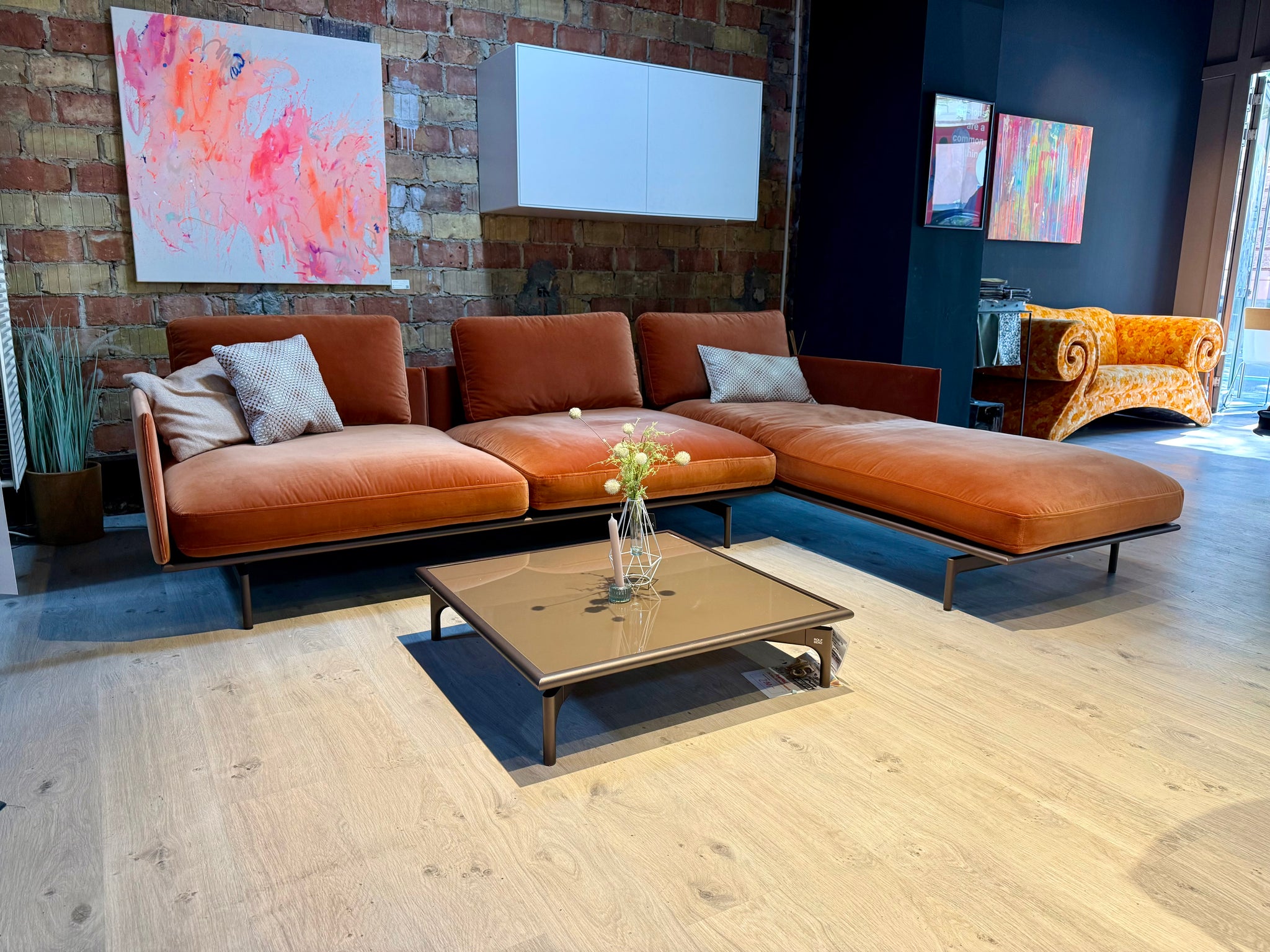 Rolf Benz - Sofa - RB 536 LIV - Stoff orange - sofort verfügbar