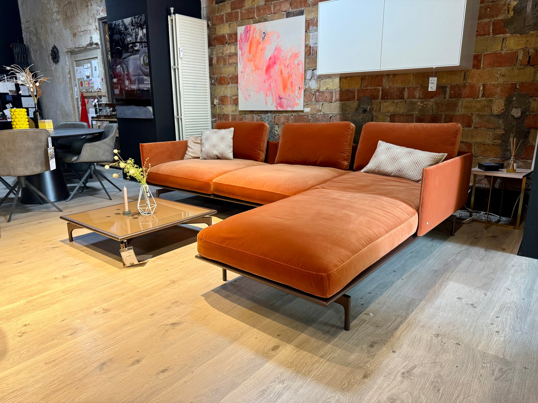 Rolf Benz - Sofa - RB 536 LIV - Stoff orange - sofort verfügbar