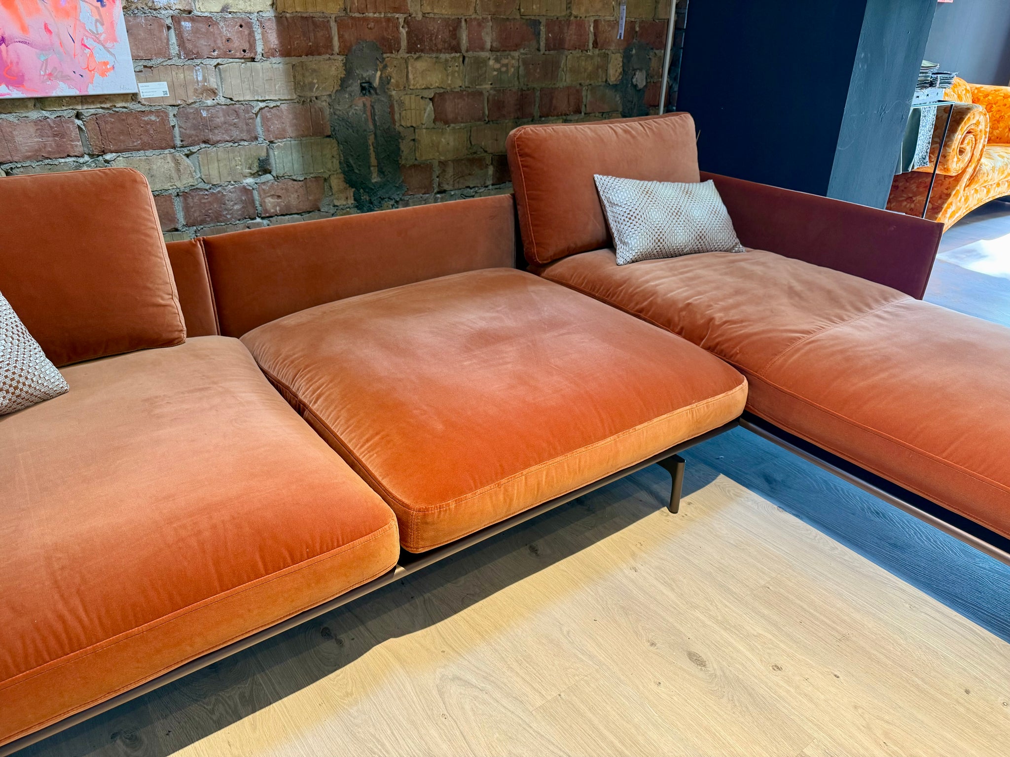 Rolf Benz - Sofa - RB 536 LIV - Stoff orange - sofort verfügbar