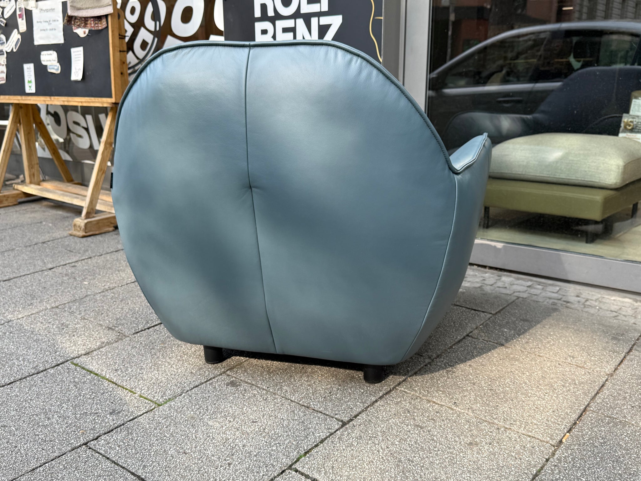 creation by Rolf Benz - Sessel- cr.480 - Leder blau - sofort verfügbar