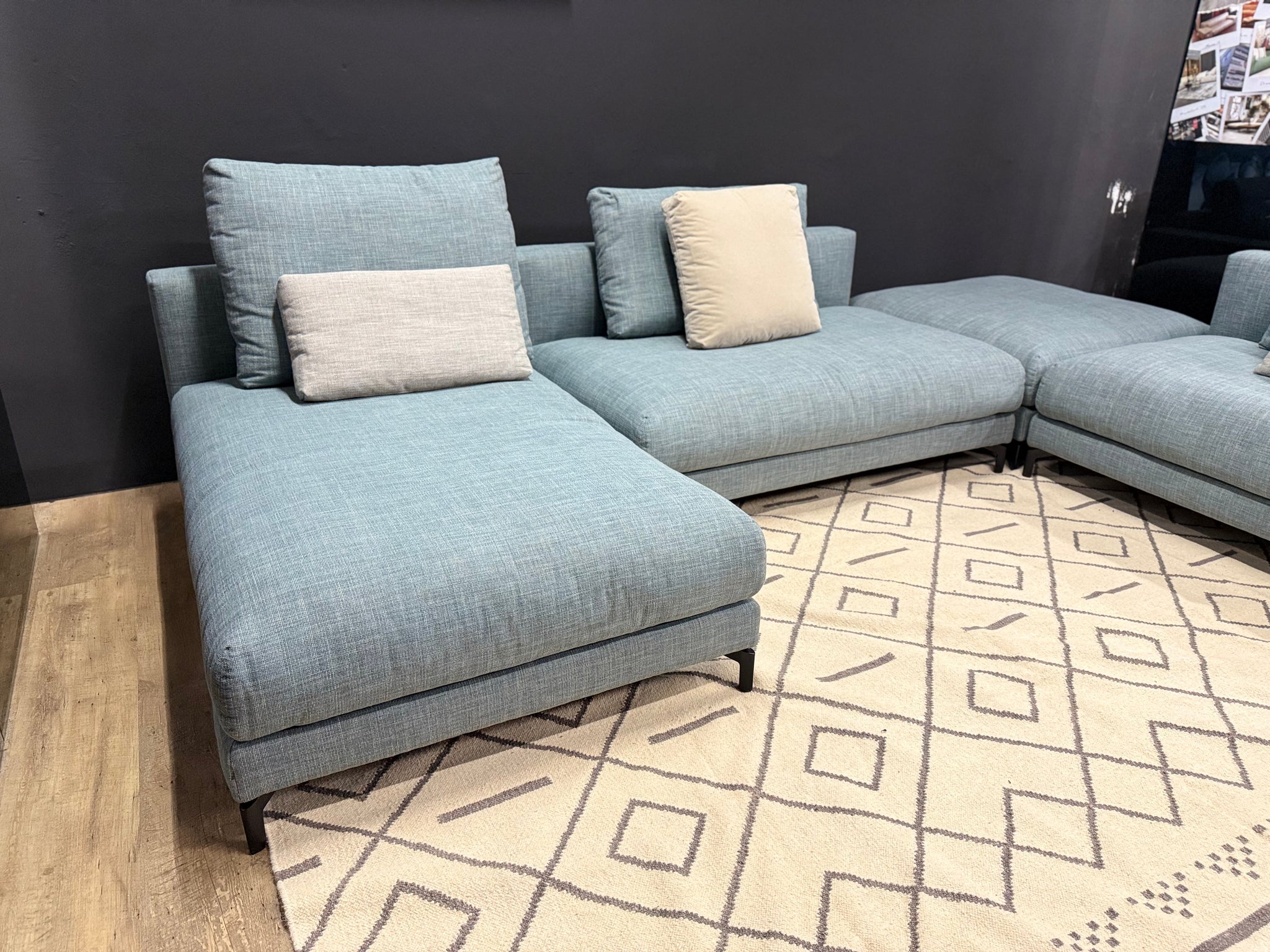 Rolf Benz - Sofa - RB 007 Nuvola - Stoff blau - sofort verfügbar