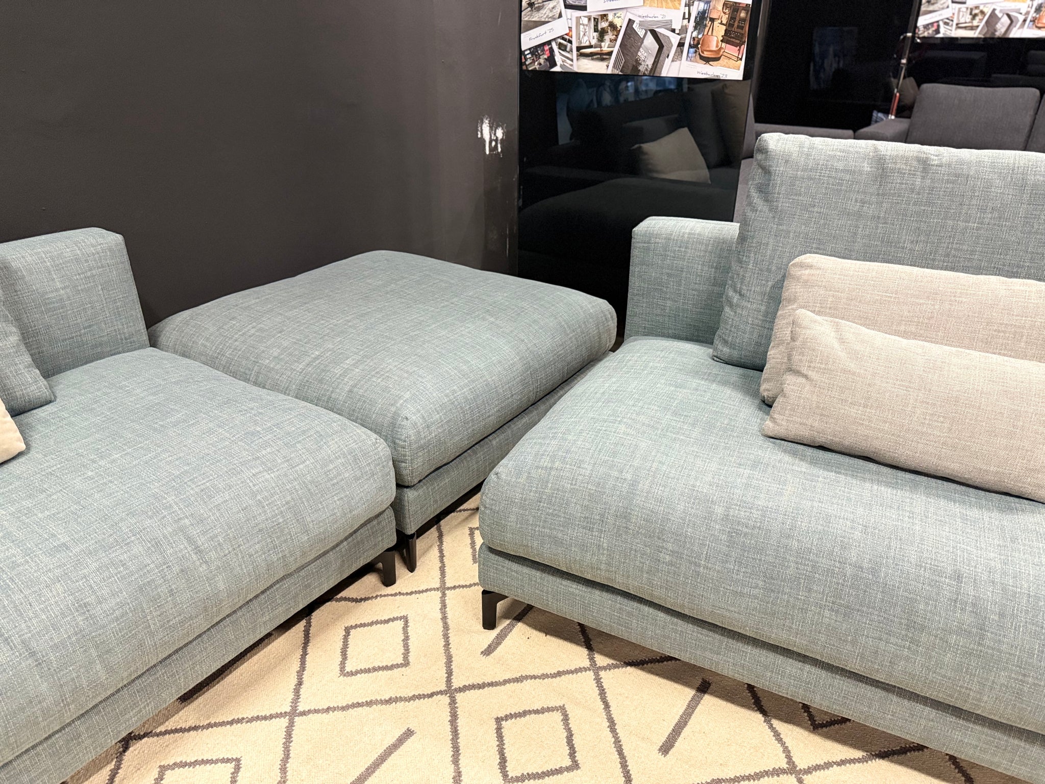 Rolf Benz - Sofa - RB 007 Nuvola - Stoff blau - sofort verfügbar
