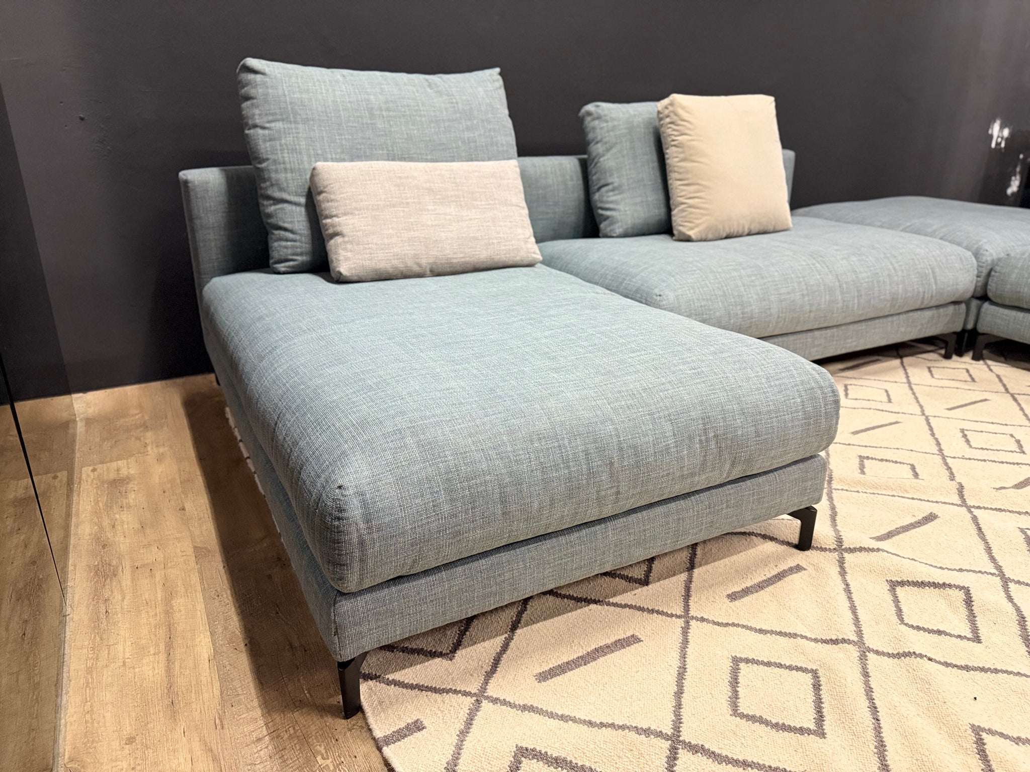 Rolf Benz - Sofa - RB 007 Nuvola - Stoff blau - sofort verfügbar