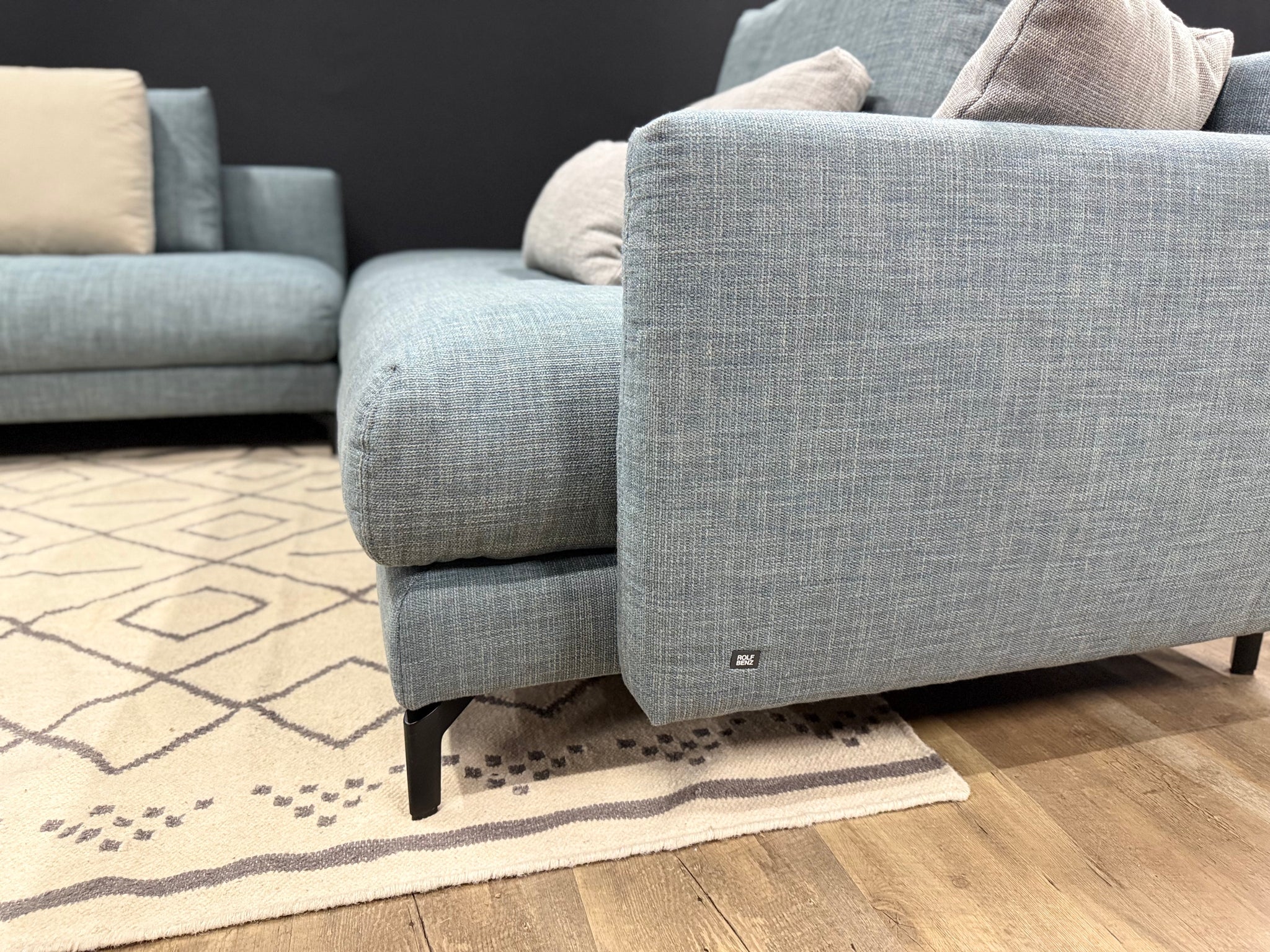 Rolf Benz - Sofa - RB 007 Nuvola - Stoff blau - sofort verfügbar
