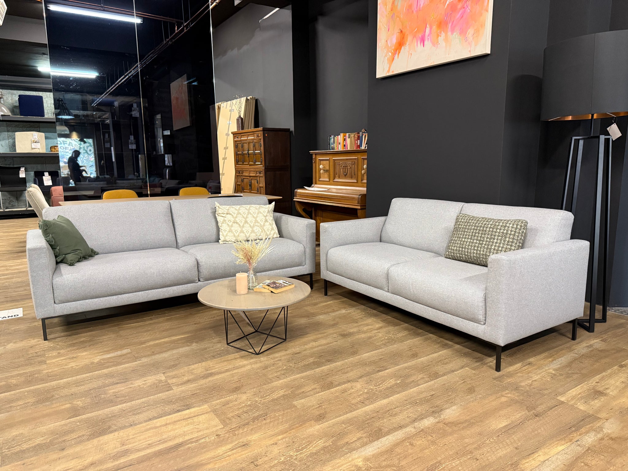 freistil - Sofa - freistil 141 (2-Teilig) - Stoff grau - sofort verfügbar