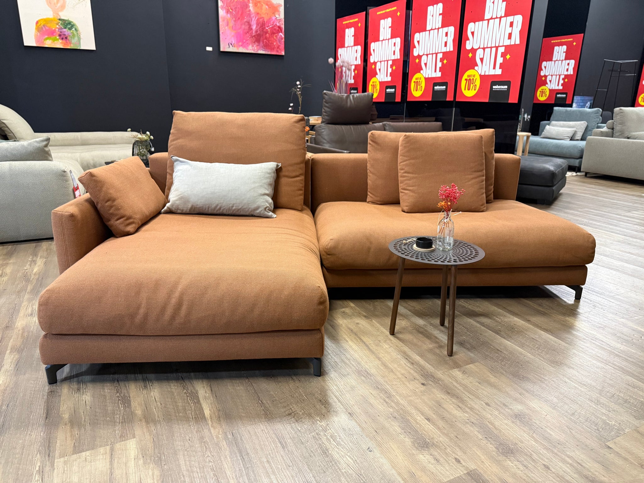 Rolf Benz - Sofa - RB 007 Nuvola - Stoff orange - sofort verfügbar