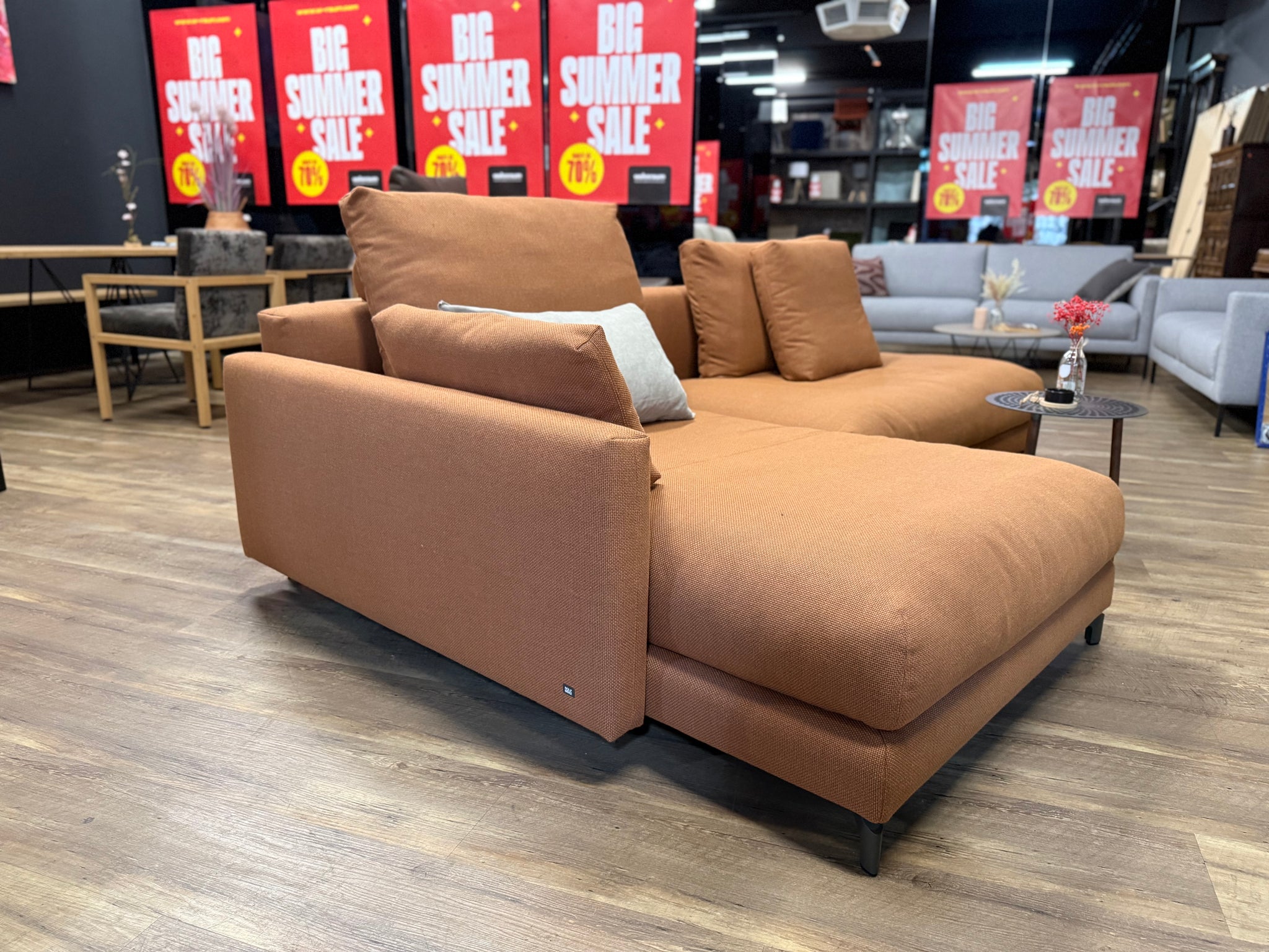 Rolf Benz - Sofa - RB 007 Nuvola - Stoff orange - sofort verfügbar