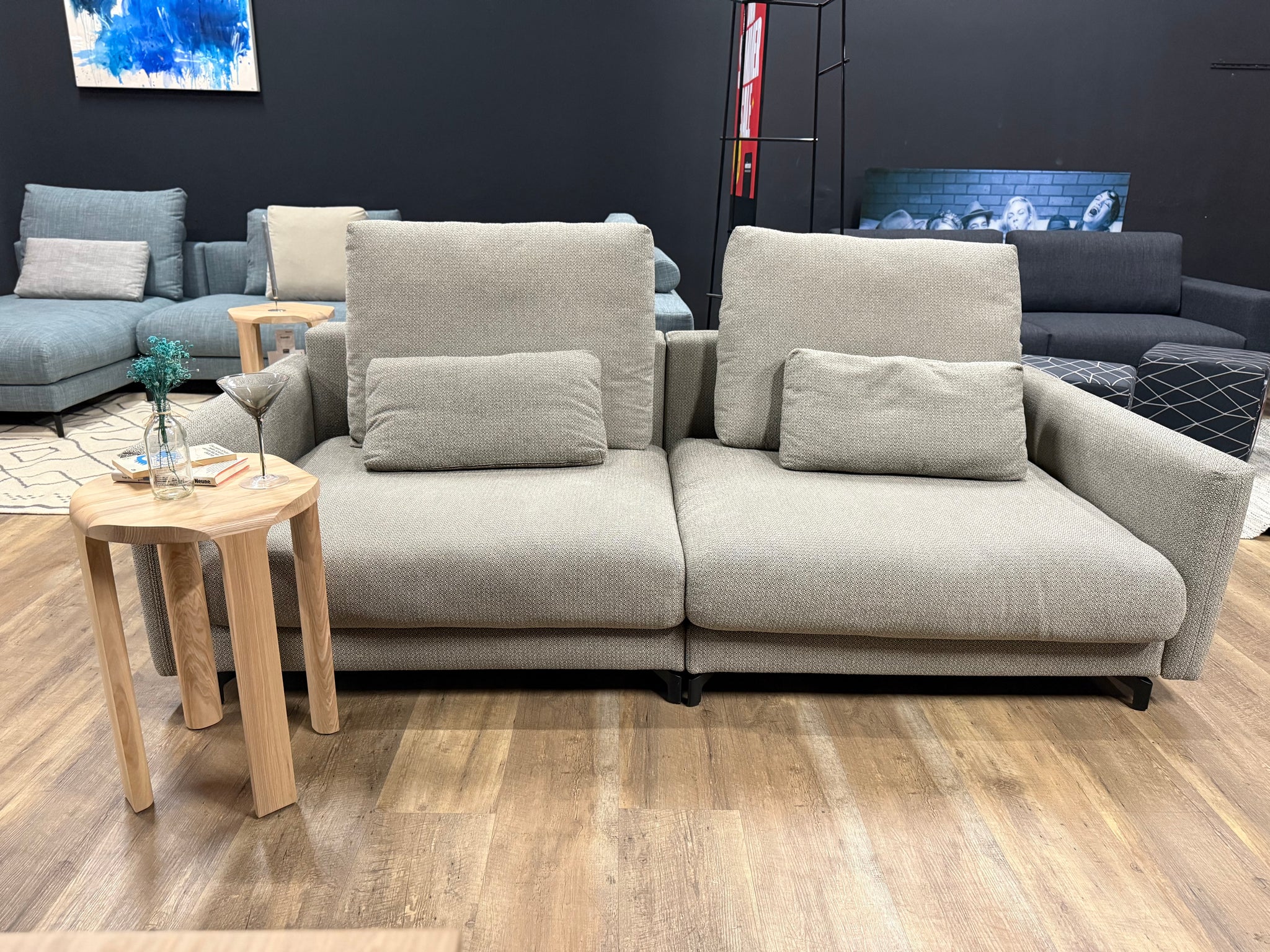 Rolf Benz - Sofa - RB 007 Nuvola - Stoff grau - sofort verfügbar