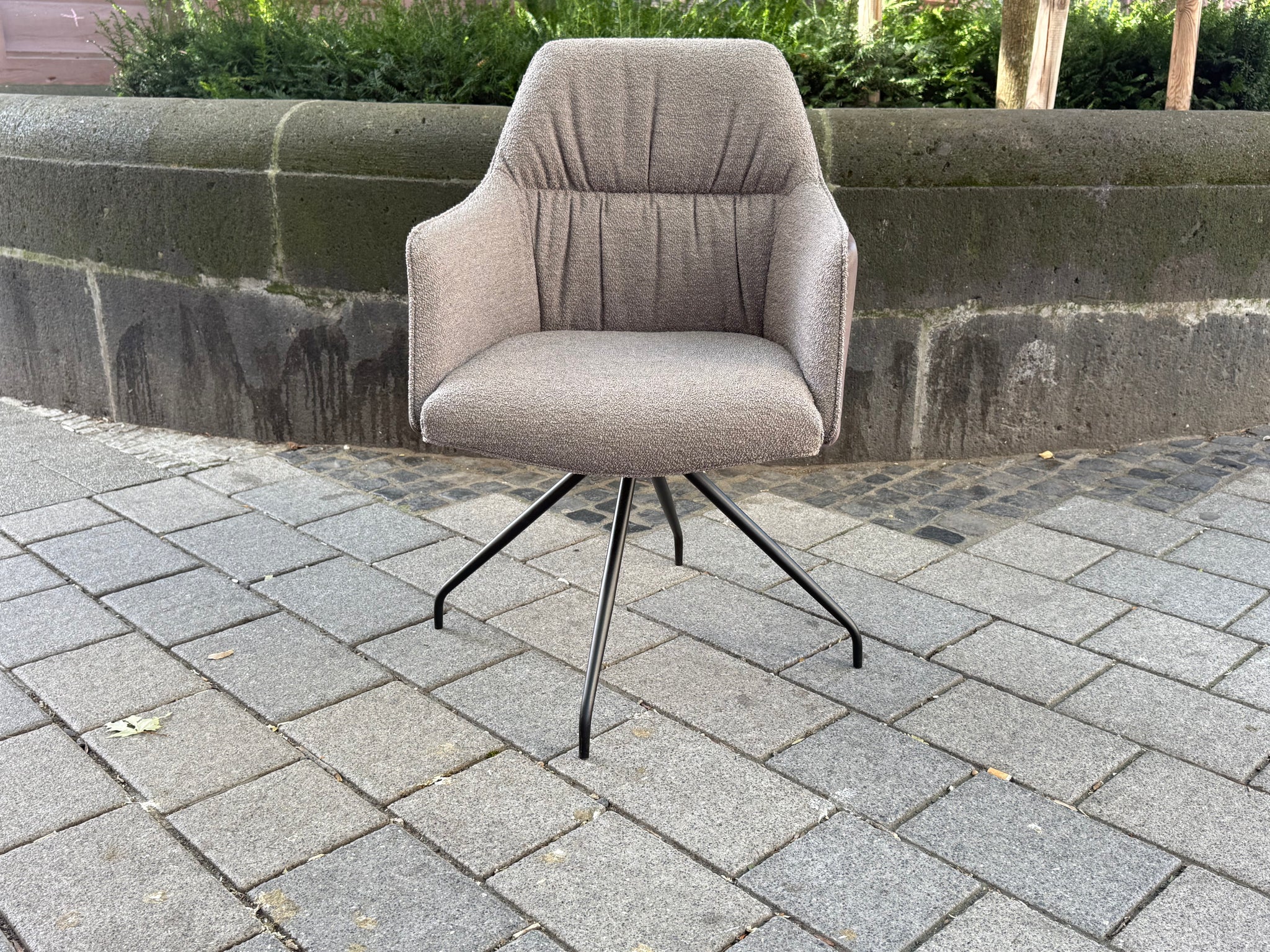 Tiado - Stuhl 2er Set - Tiba- Stoff / Leder braun - sofort Verfügbar