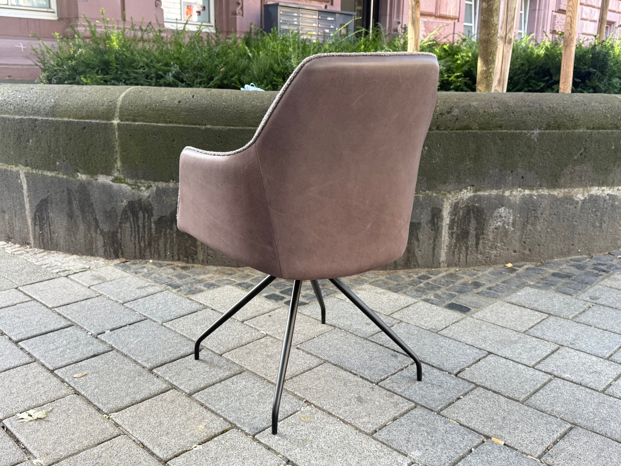 Tiado - Stuhl 2er Set - Tiba- Stoff / Leder braun - sofort Verfügbar