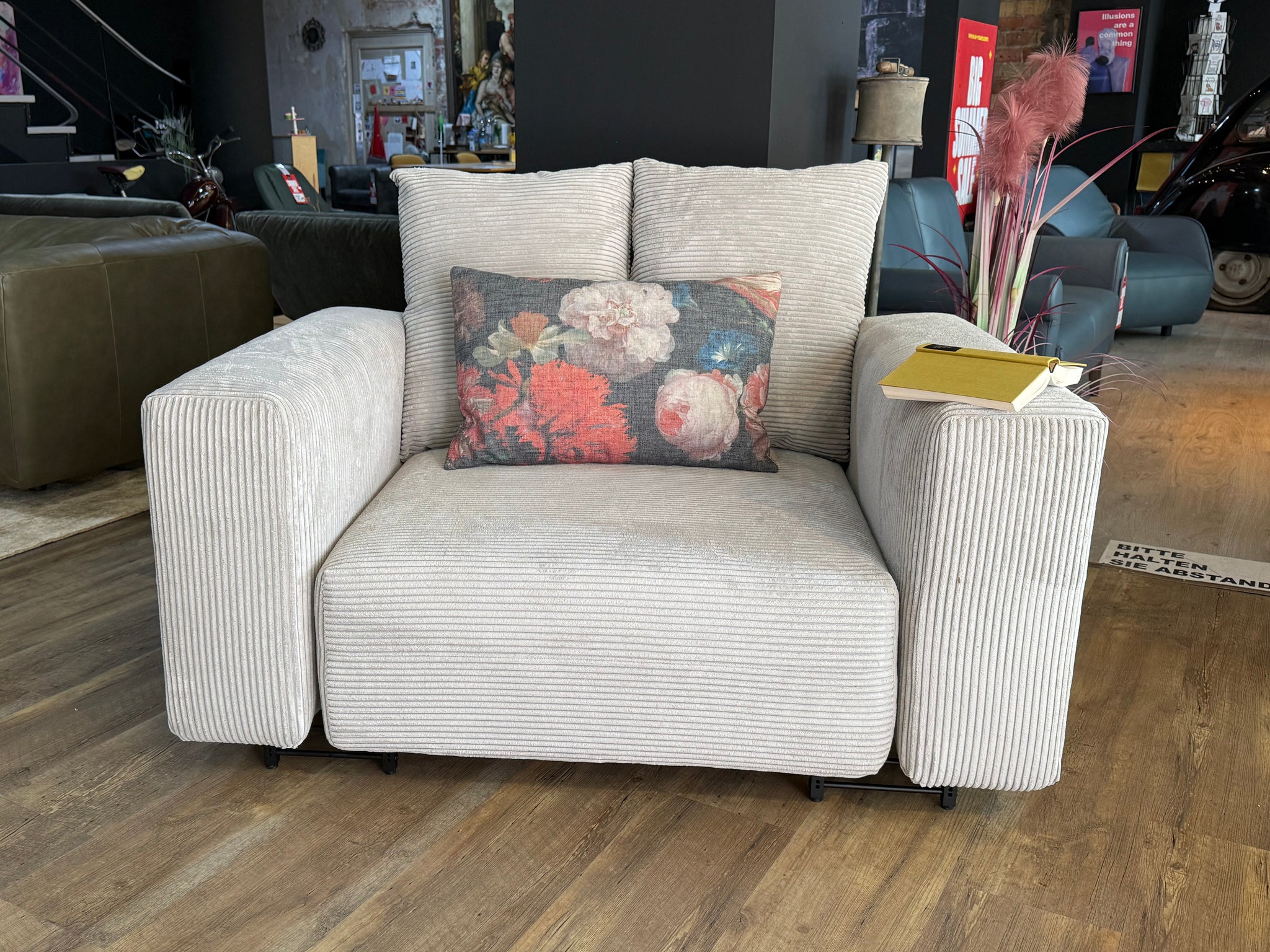 freistil - Sofa - freistil 122 Echt  - Stoff grau - sofort verfügbar