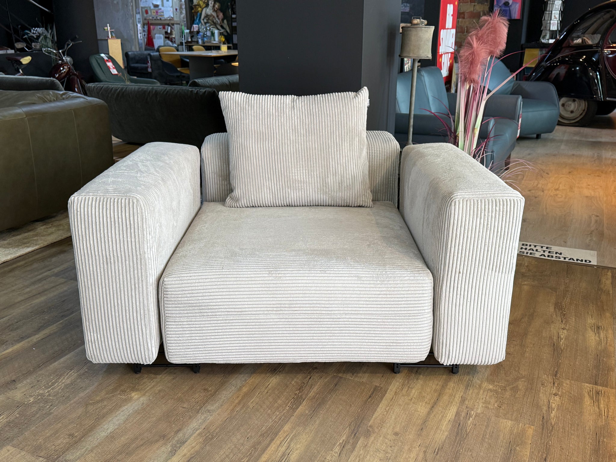 freistil - Sofa - freistil 122 Echt  - Stoff grau - sofort verfügbar