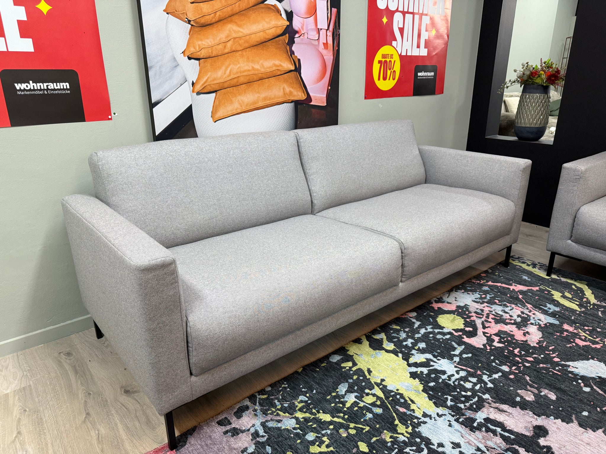 freistil - Sofa - freistil 141 (2-Teilig) - Stoff grau - sofort verfügbar