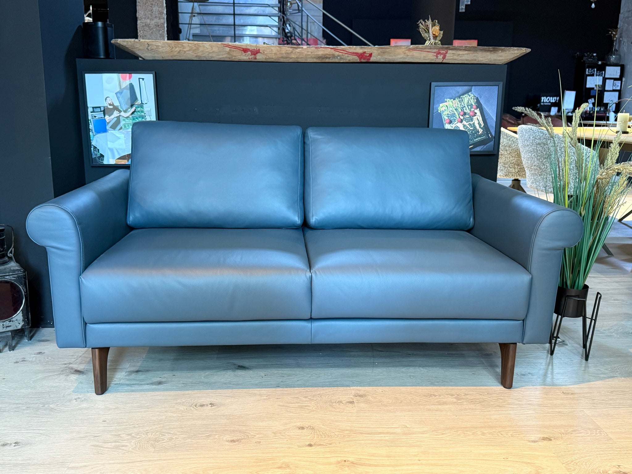 creation by Rolf Benz - Sofa - cr.450 - Leder blau - sofort verfügbar