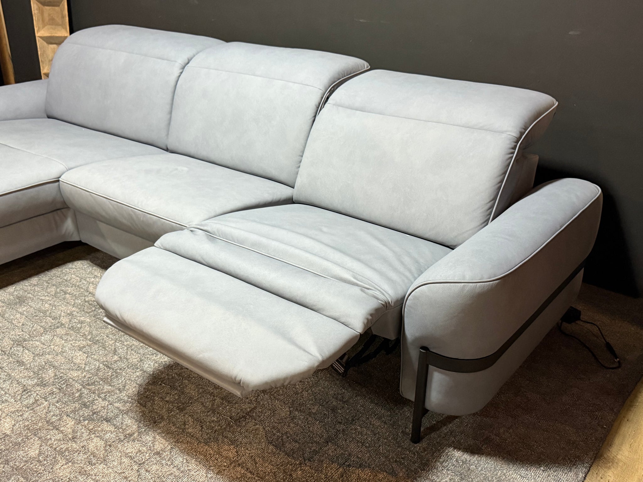 Joop - Sofa - 8181 Circles elektrisch verstellbar - Leder blau - sofort Verfügbar