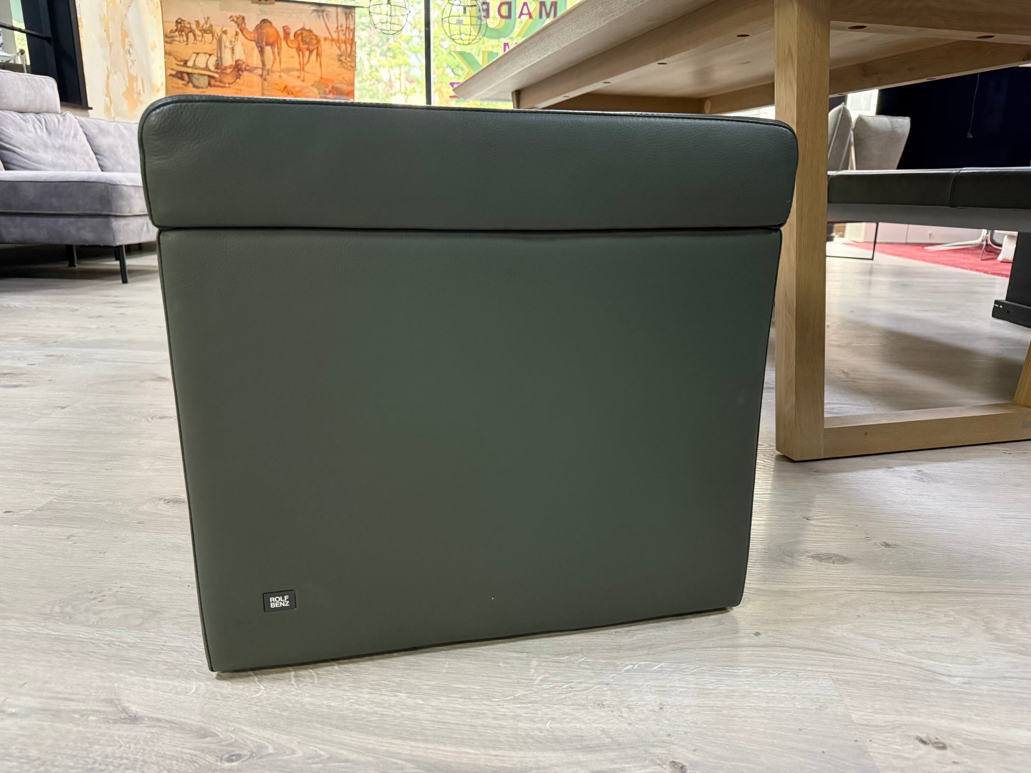 Rolf Benz - Bank (2-er Set) - RB 620 - Leder grau/grün - sofort verfügbar