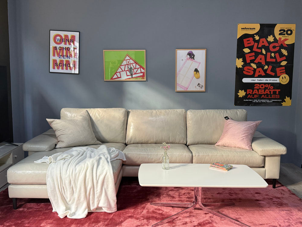 Machalke - Sofa - System Plus - Leder creme - sofort verfügbar