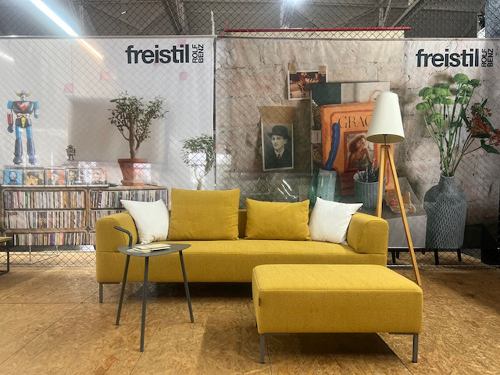 freistil - Sofa - freistil 185 - Stoff gelb - konfigurierbar