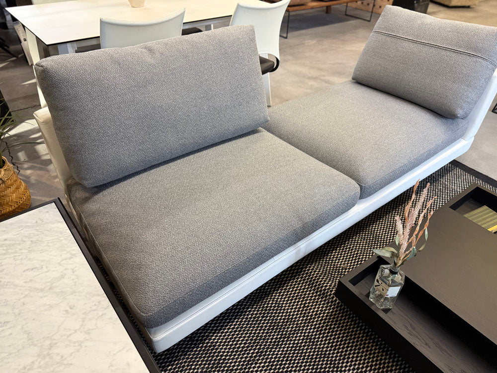 Rolf Benz - Sofa - RB 60 SINA - Stoff - Leder Kombi grau/weiß