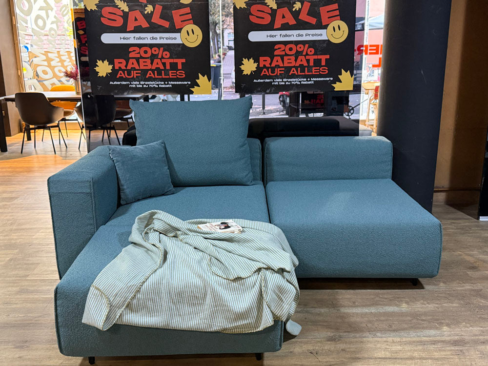 freistil - Sofa - freistil 122 - ECHT - Stoff blau - sofort verfügbar