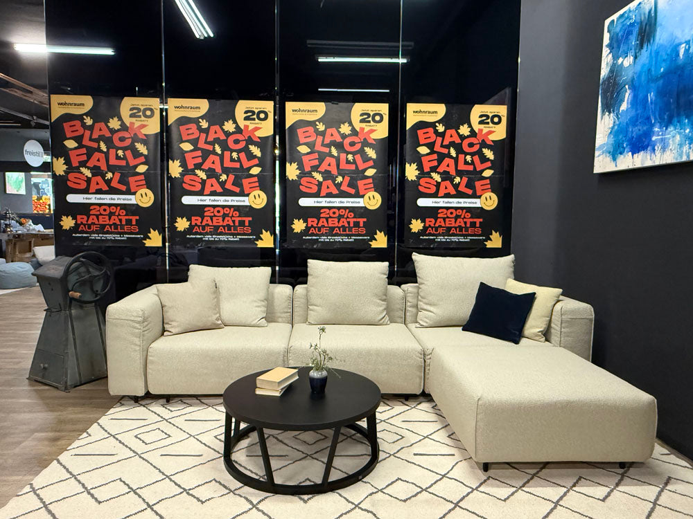 freistil - Sofa - freistil 122 - ECHT - Stoff beige - sofort verfügbar