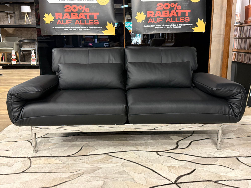Rolf Benz - Sofa - RB 380 Plura - Leder schwarz - sofort verfügbar