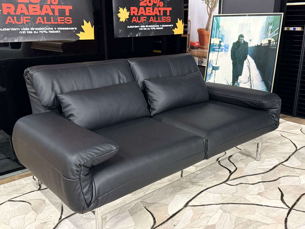 Rolf Benz - Sofa - RB 380 Plura - Leder schwarz - sofort verfügbar