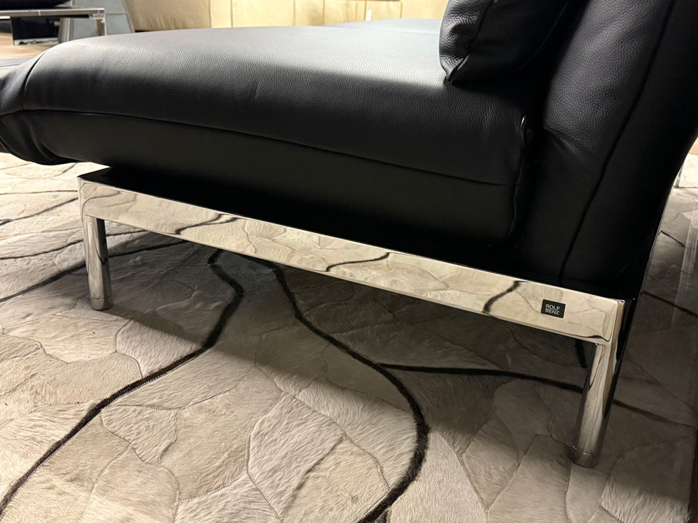 Rolf Benz - Sofa - RB 380 Plura - Leder schwarz - sofort verfügbar
