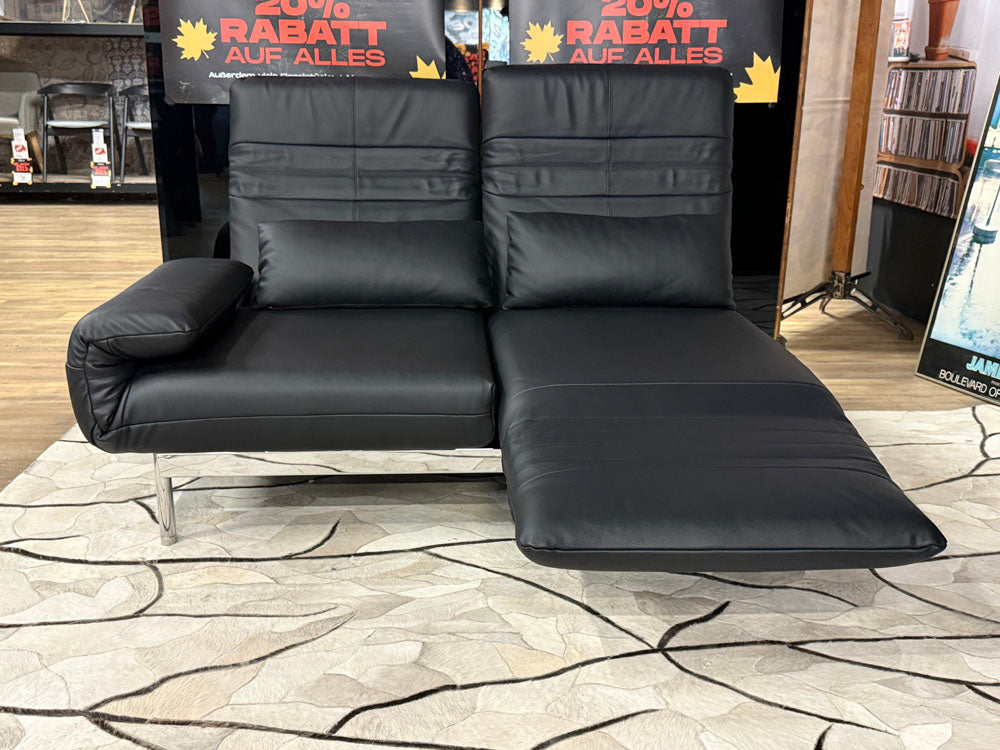 Rolf Benz - Sofa - RB 380 Plura - Leder schwarz - sofort verfügbar
