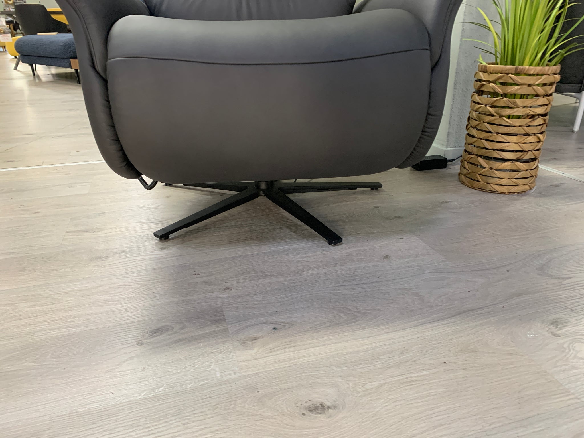 Himolla - Sessel - 7051 Easy-Swing - Leder grau - sofort verfügbar