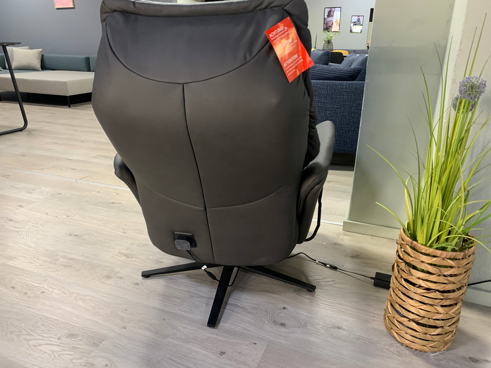 Himolla - Sessel - 7051 Easy-Swing - Leder grau - sofort verfügbar