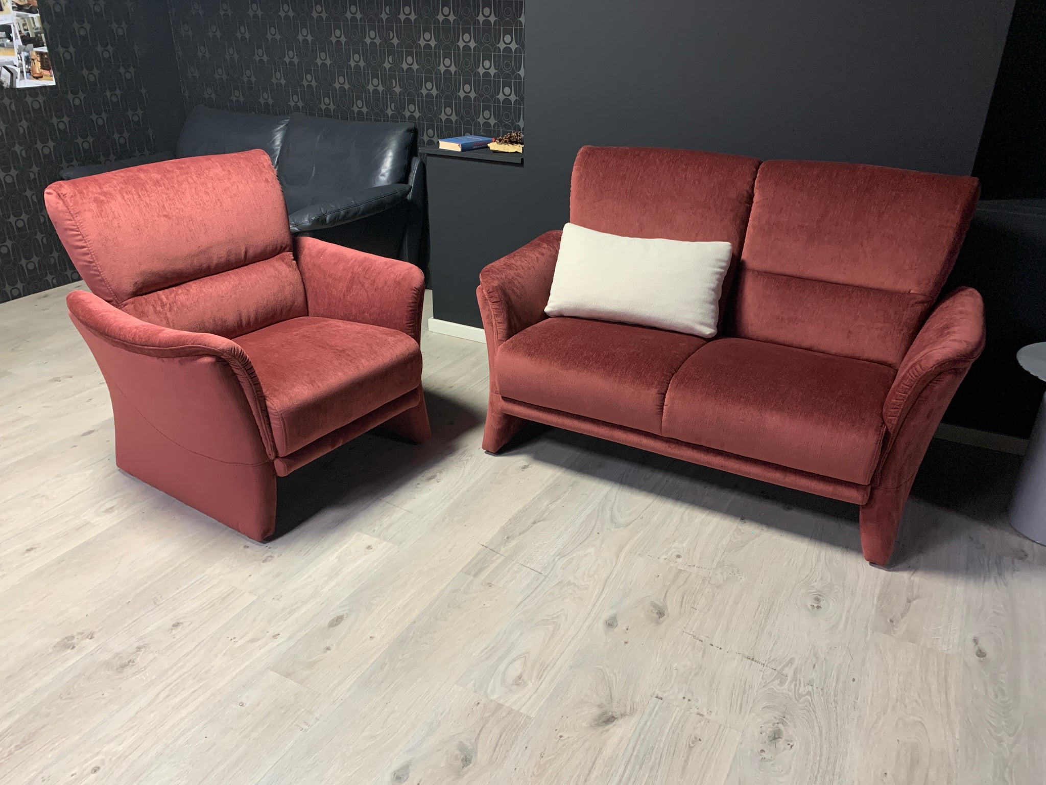 Himolla - Sofa-Set - 9553 Tangram - Stoff rot - sofort verfügbar
