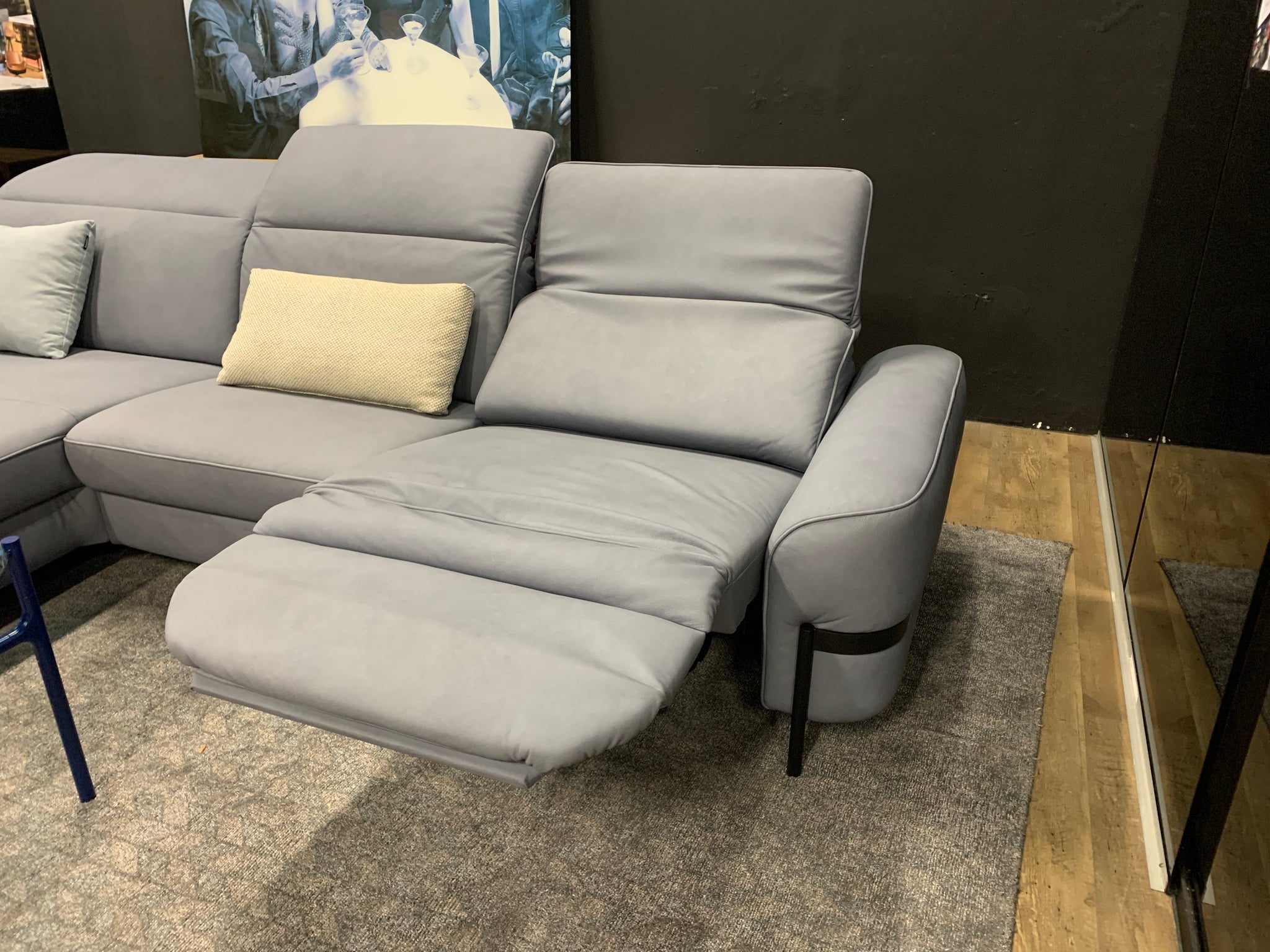 Joop - Sofa - 8181 Circles elektrisch verstellbar - Leder blau - sofort Verfügbar