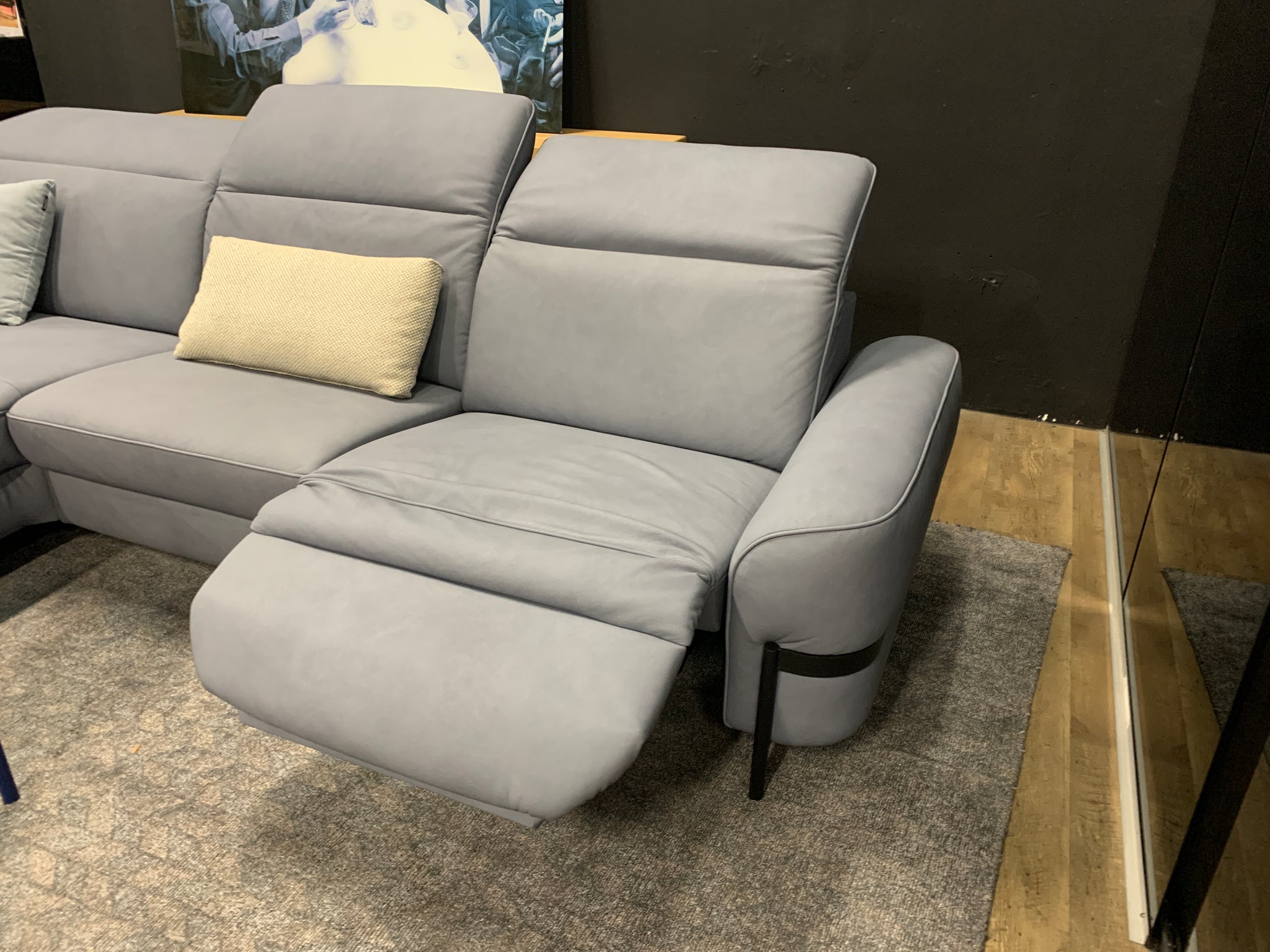 Joop - Sofa - 8181 Circles elektrisch verstellbar - Leder blau - sofort Verfügbar