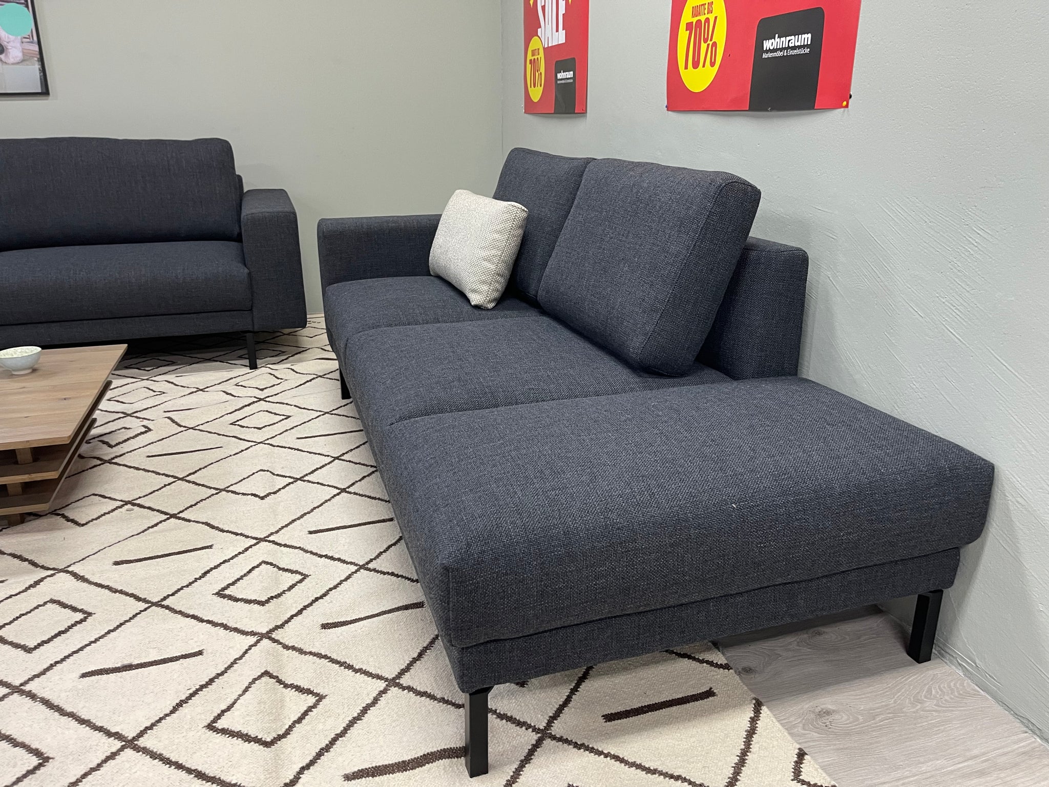 Hülsta- Sofa - hs.450 - Stoff grau - sofort verfügbar
