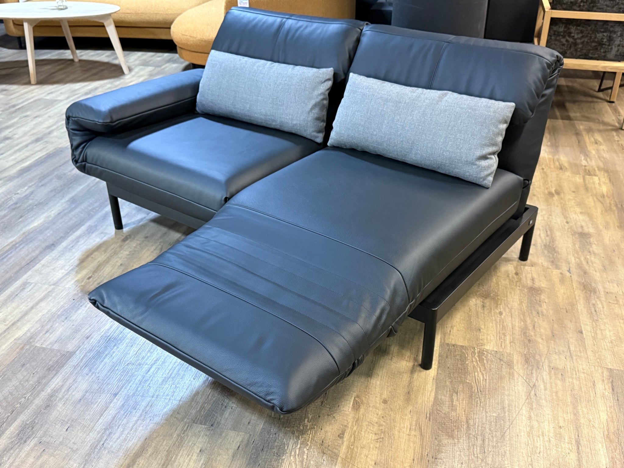 Rolf Benz - Sofa - RB 380 Plura - Leder schwarz - sofort verfügbar