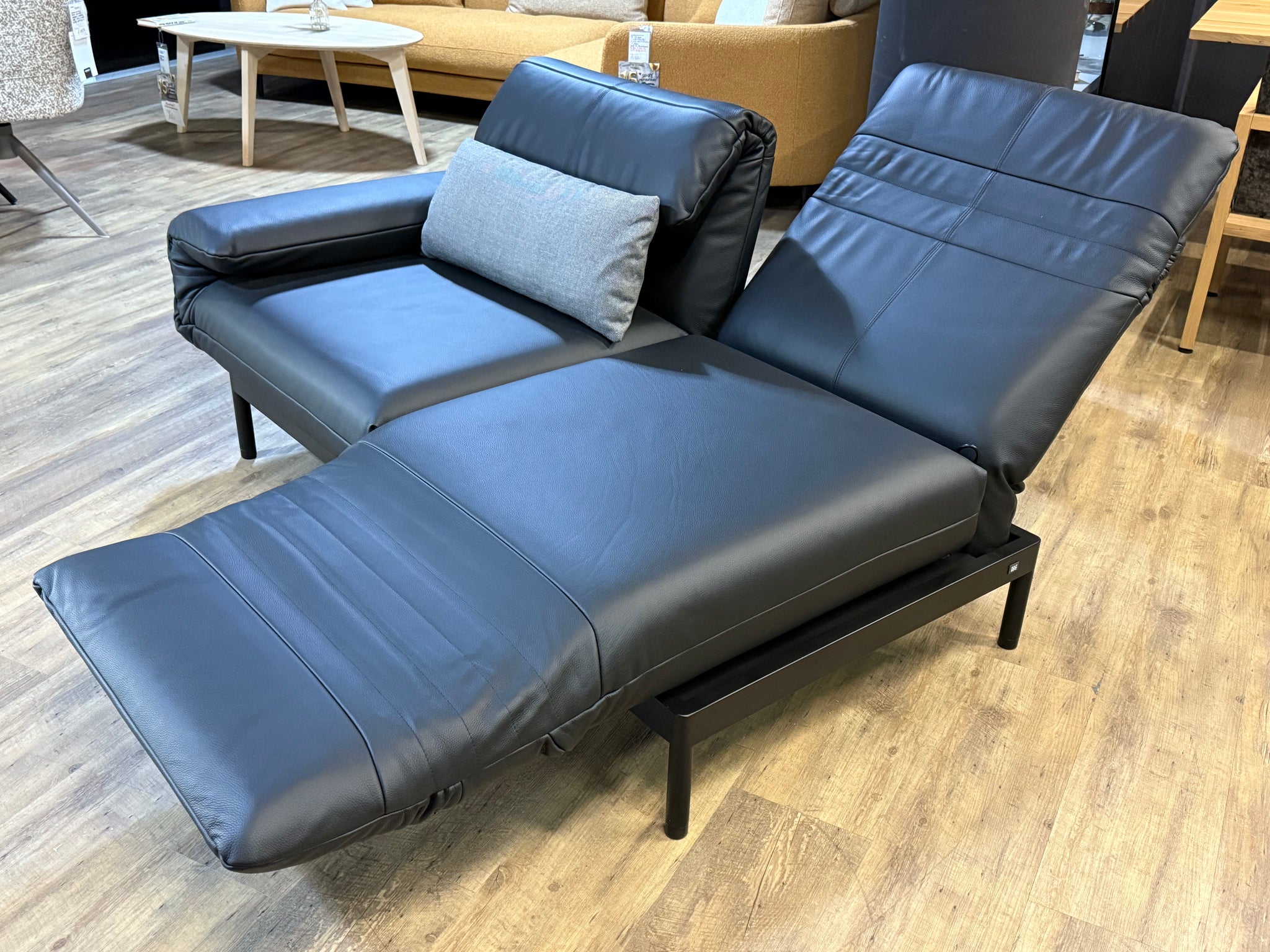 Rolf Benz - Sofa - RB 380 Plura - Leder schwarz - sofort verfügbar