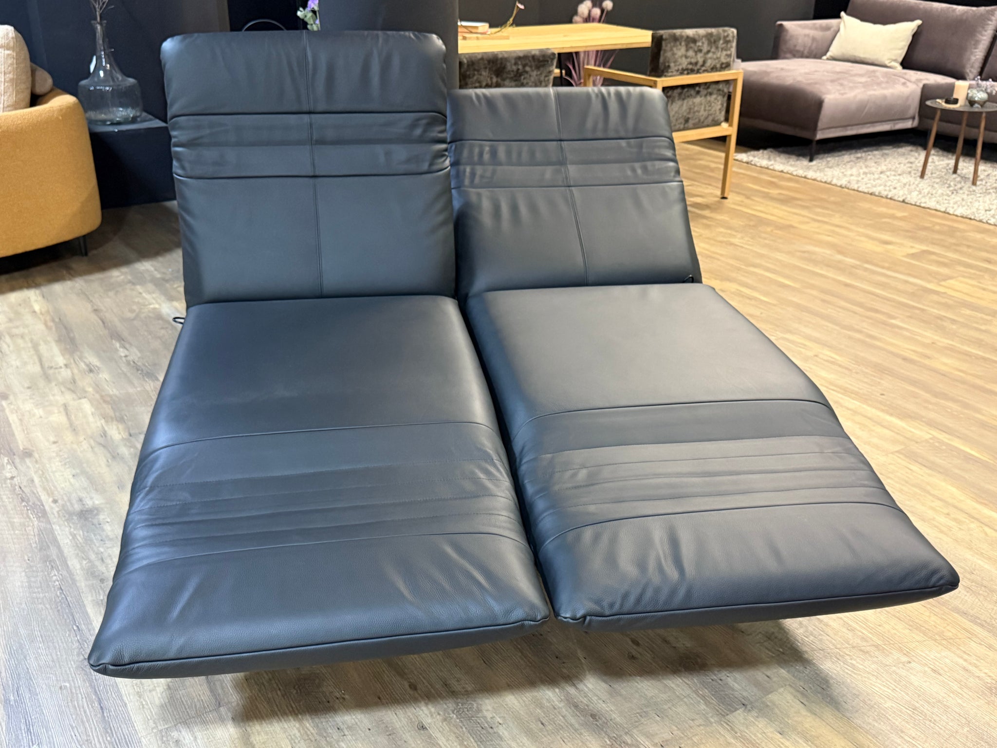 Rolf Benz - Sofa - RB 380 Plura - Leder schwarz - sofort verfügbar