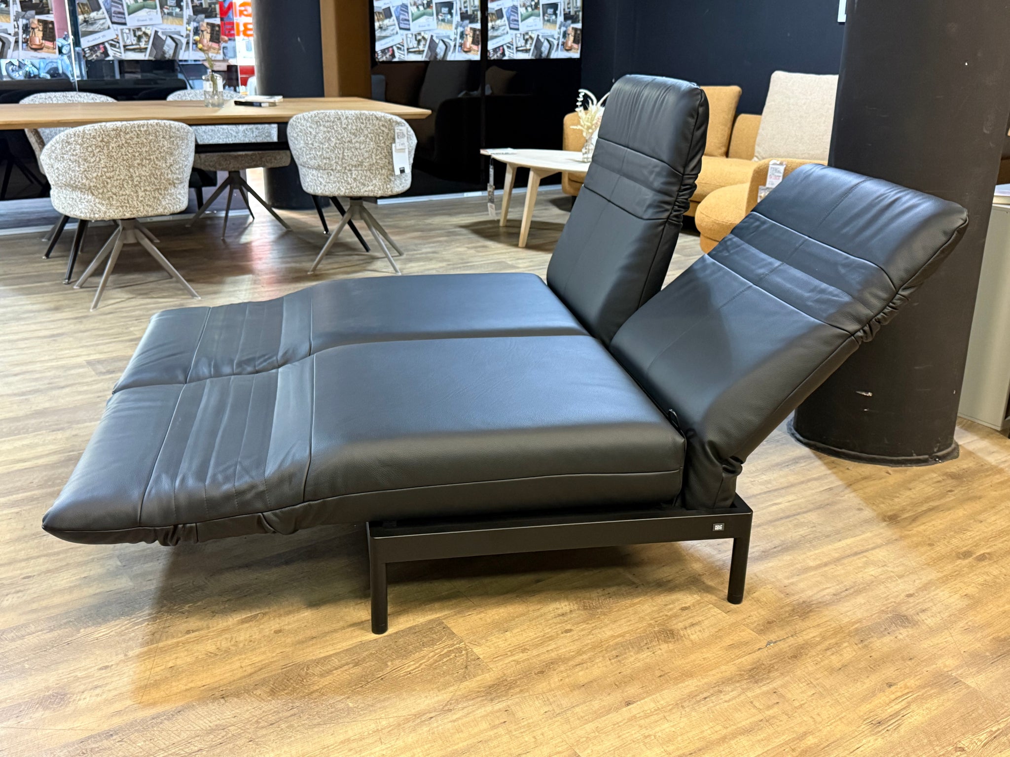 Rolf Benz - Sofa - RB 380 Plura - Leder schwarz - sofort verfügbar