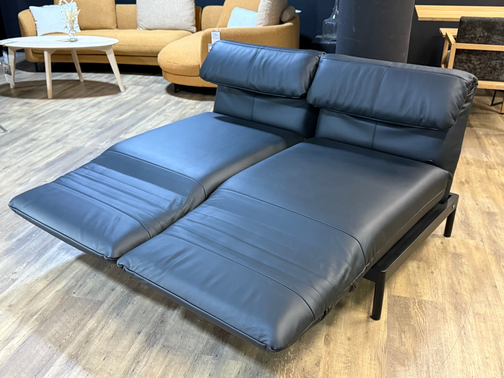 Rolf Benz - Sofa - RB 380 Plura - Leder schwarz - sofort verfügbar