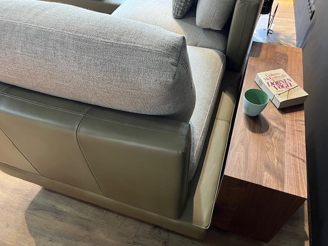 Rolf Benz - Sofa - RB 60 SINA - Stoff grün -Leder beige Kombi - Sofort verfügbar